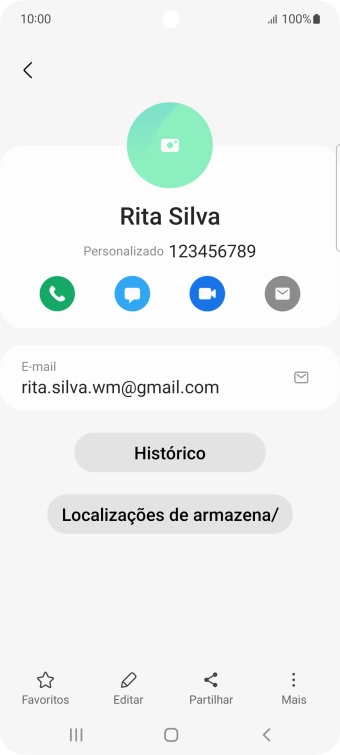 Prima o ícone de chamada.