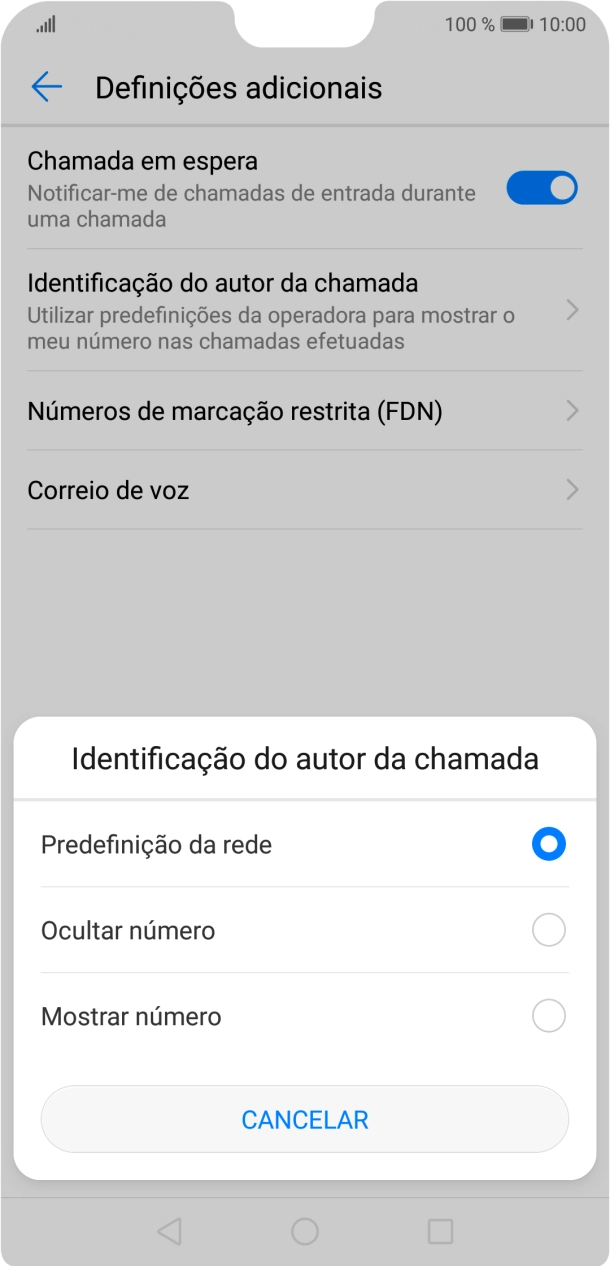 Prima Mostrar número para ativar a visualização do seu número.