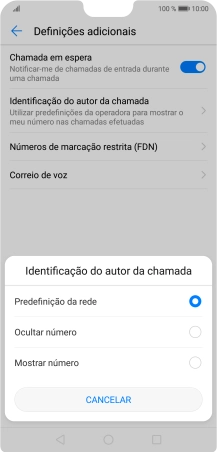 Prima Mostrar número para ativar a visualização do seu número.
