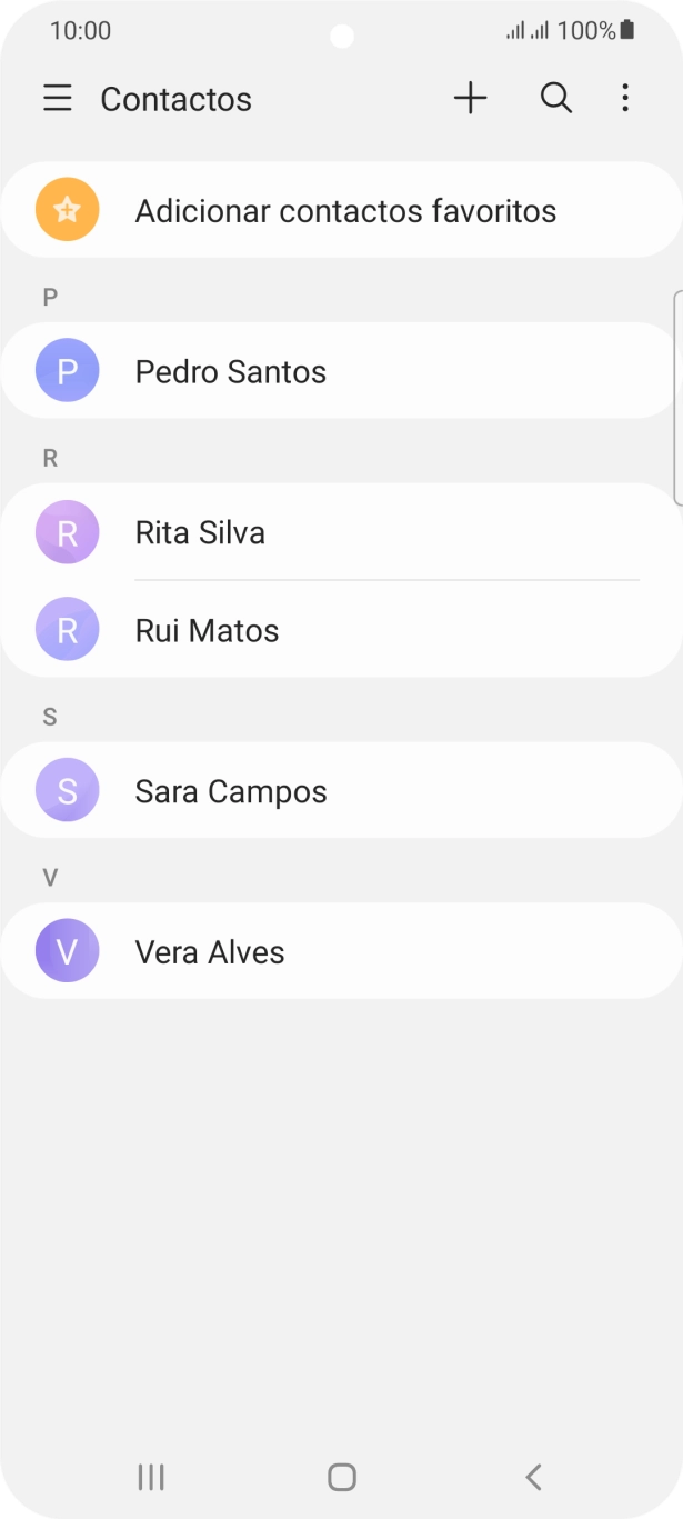 Prima o contacto pretendido.