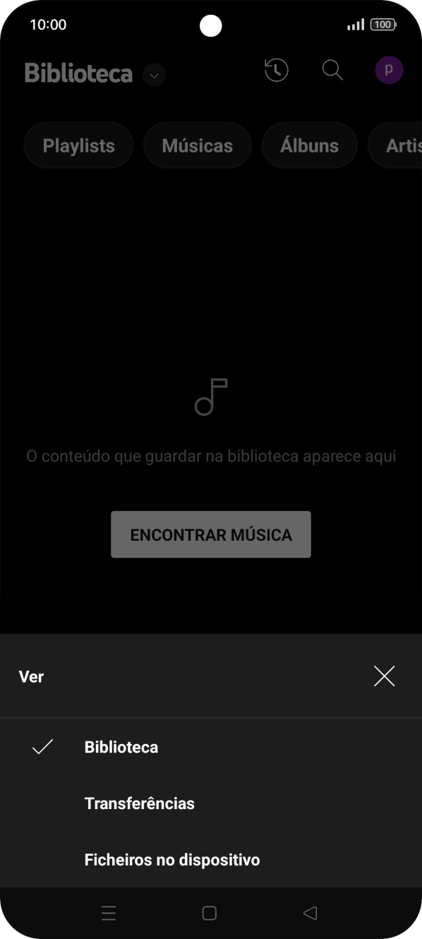 Prima a categoria pretendida e dirija-se ao ficheiro de música pretendido.