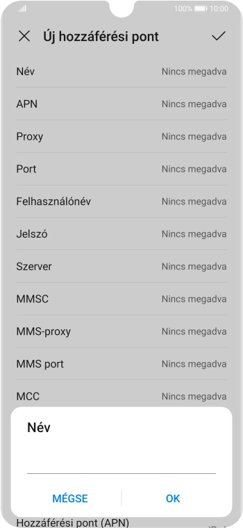 Írd be azt, hogy One MMS, és válaszd az OK lehetőséget.