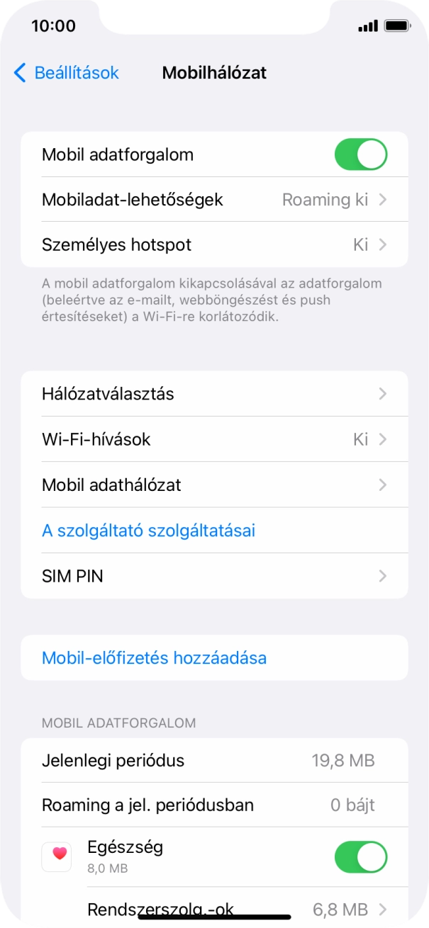 Válaszd a SIM PIN lehetőséget.