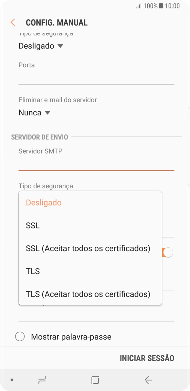 Prima Desligado para desativar a função.