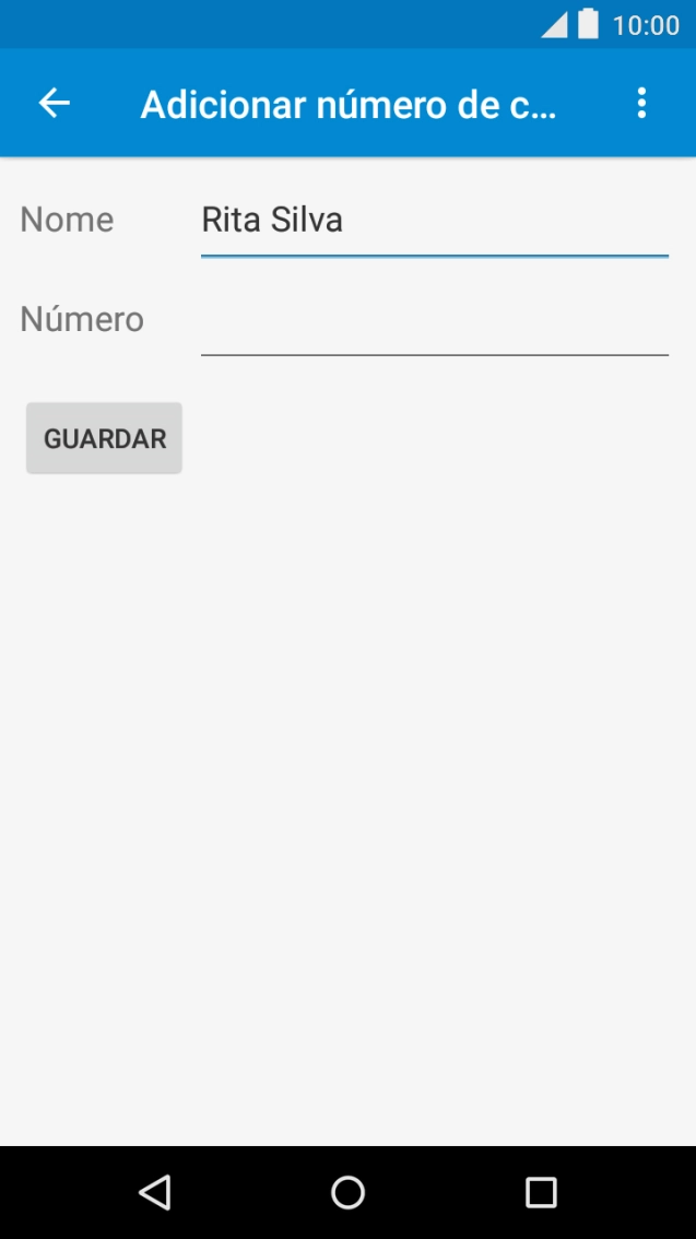 Prima o campo junto a 