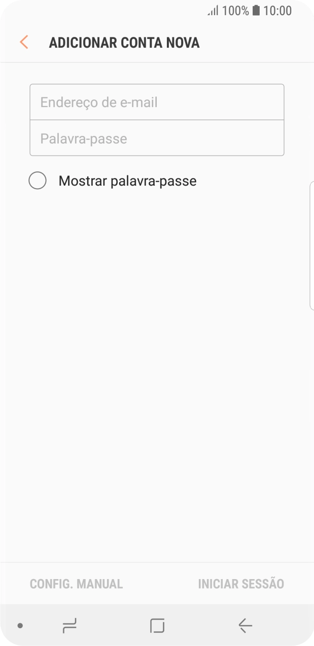 Prima Endereço de e-mail e introduza o seu endereço de e-mail.