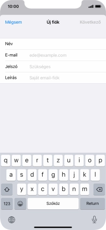 Kattints az E-mail mezőre, és írd be az e-mail címedet.