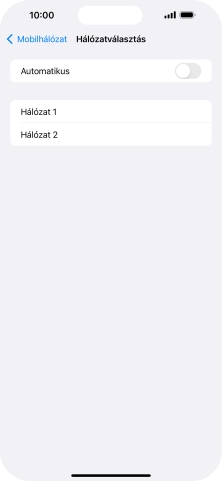 Ha kikapcsolod a funkciót, válaszd a kívánt hálózatot.
