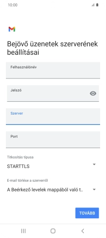 Kattints a „Port” alatti mezőre, és írd be a következőt: 110.