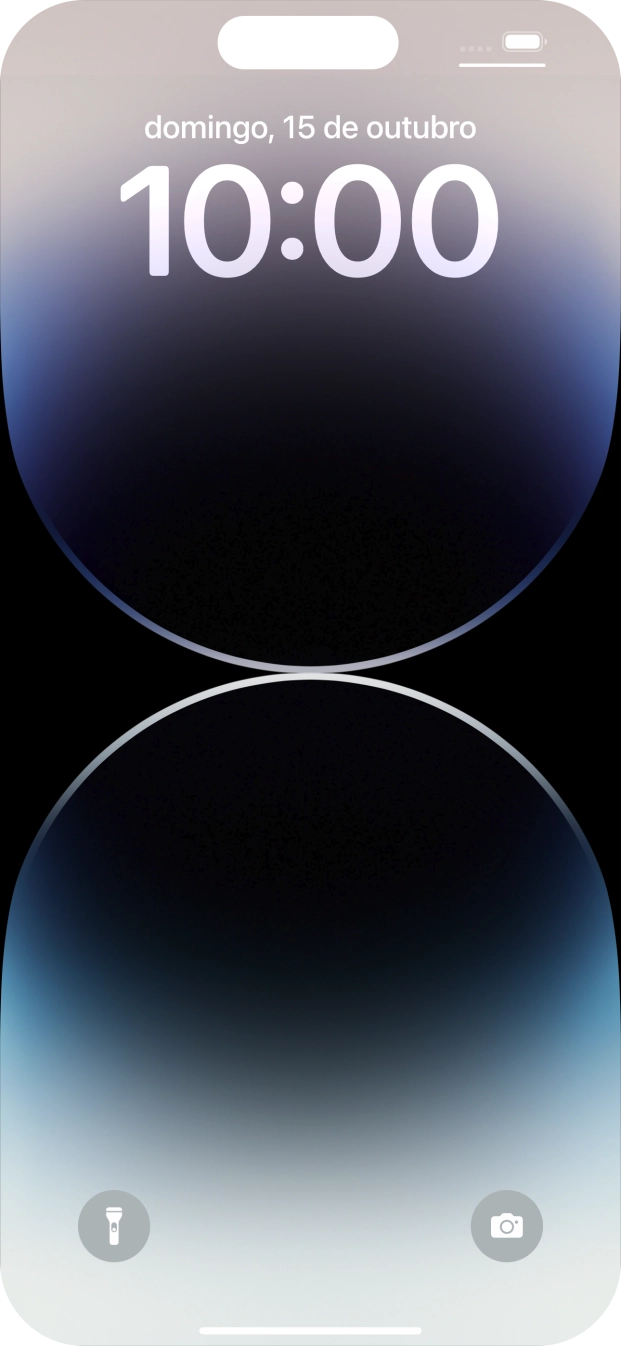 Deslize o dedo para cima a partir da base do ecrã.