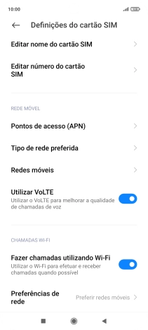 Prima Tipo de rede preferida.