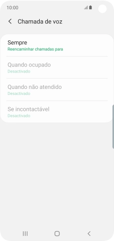 Prima o tipo de desvio pretendido.