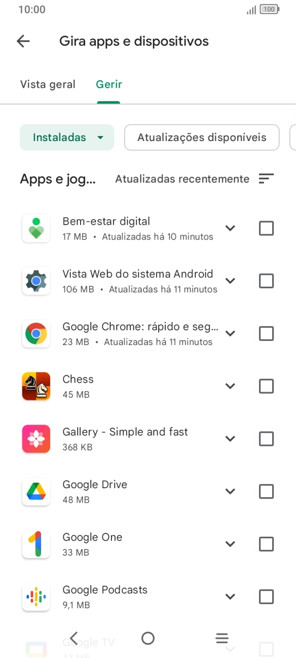 Prima a app pretendida.