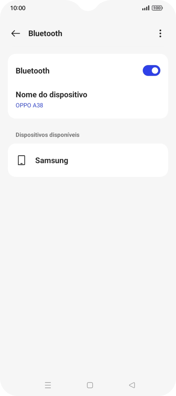 Prima o dispositivo Bluetooth pretendido e siga as indicações no ecrã para emparelhar o dispositivo pretendido com o telefone.