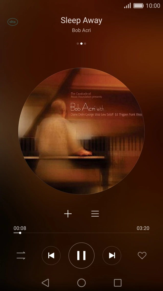 Prima a seta para a direita para ir para o ficheiro de música seguinte.