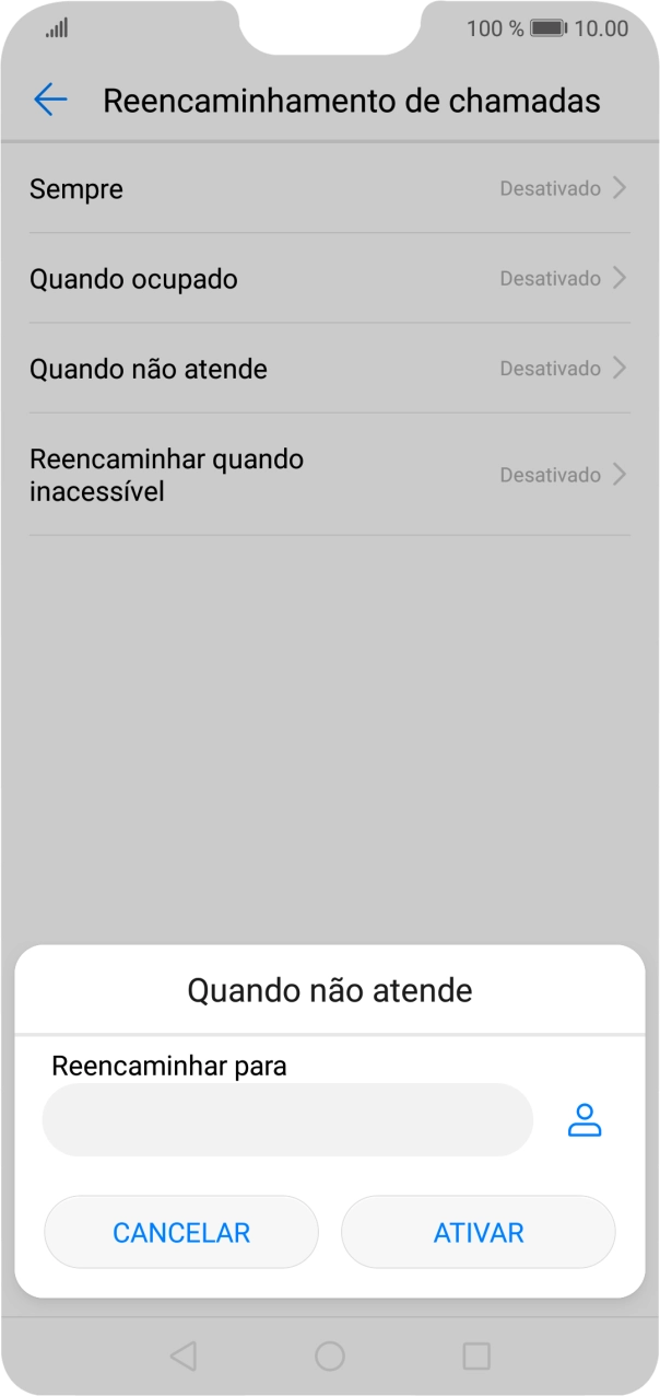 Introduza 123 e prima ATIVAR.