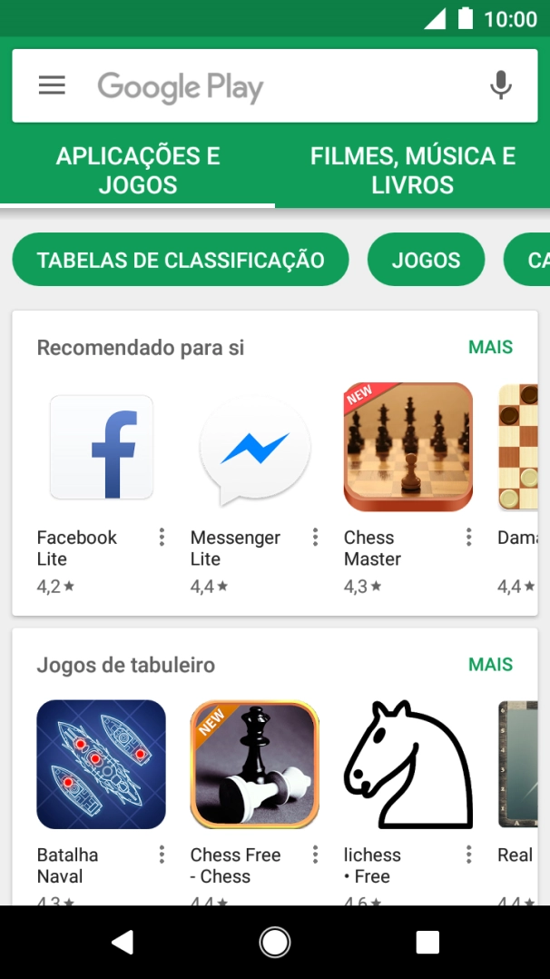 Deslize o dedo sobre o ecrã da esquerda para a direita.