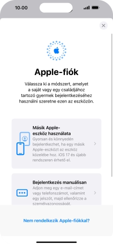 Válaszd a Bejelentkezés manuálisan lehetőséget.