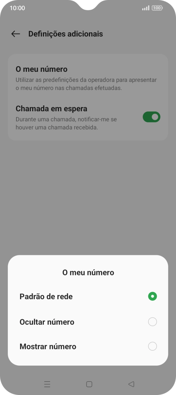 Prima Mostrar número para ativar a visualização do seu número.