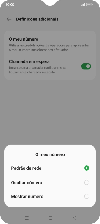 Prima Mostrar número para ativar a visualização do seu número.