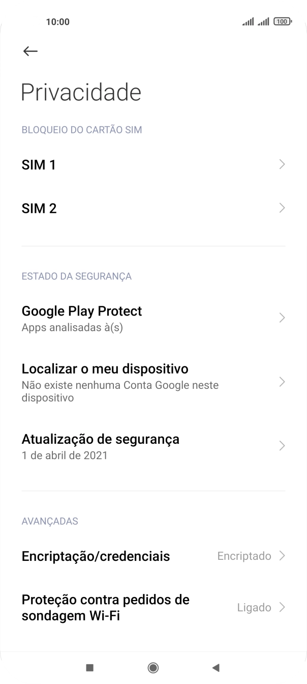 Prima o nome do cartão SIM.