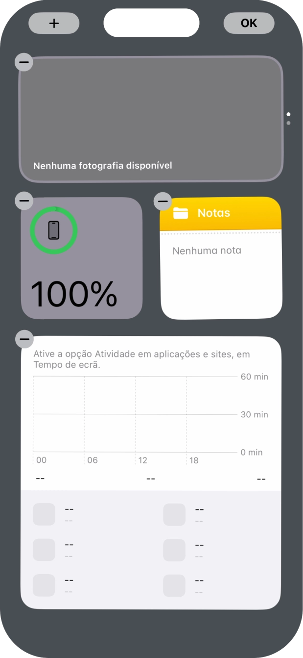 Prima o ícone para adicionar.
