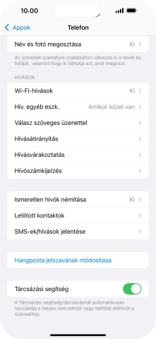 Válaszd a Hívásvárakoztatás lehetőséget.