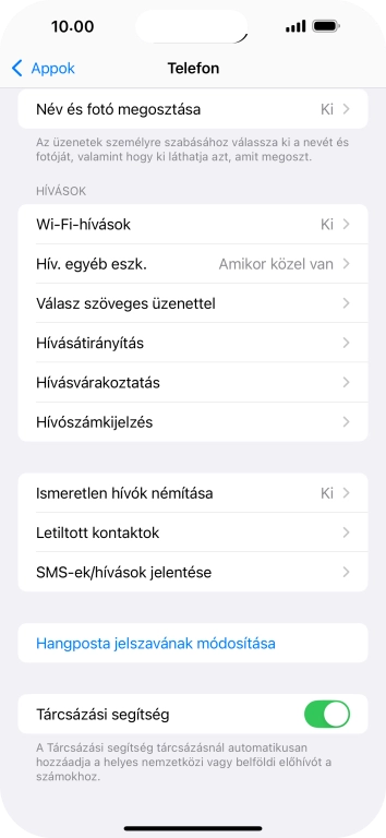 Válaszd a Hívásvárakoztatás lehetőséget.