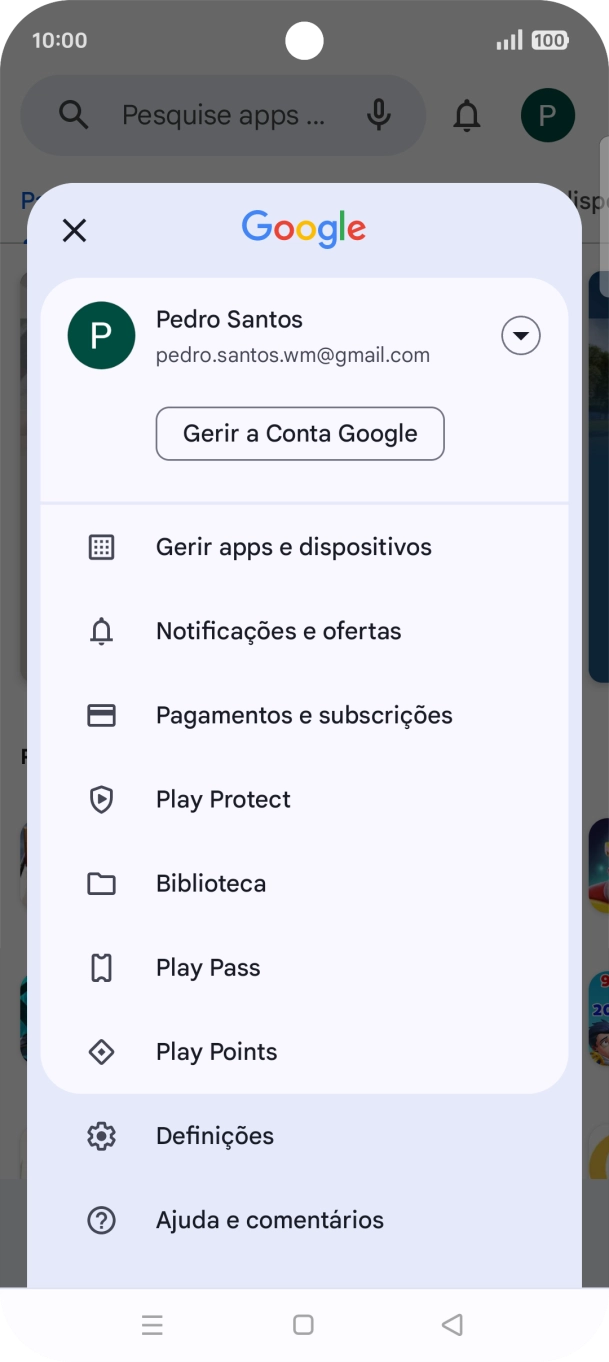 Prima Gerir apps e dispositivos.