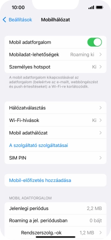 Válaszd a Hálózatválasztás lehetőséget.