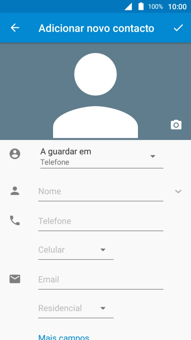 Prima a lista suspensa da lista de contactos.