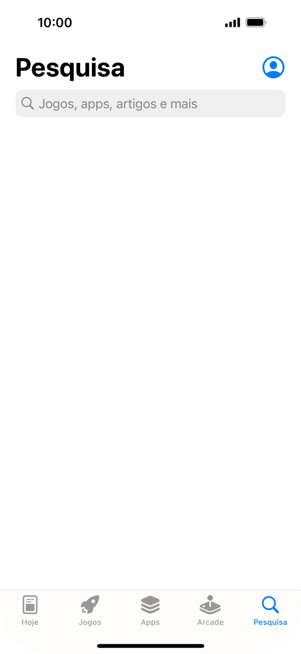 Prima o campo de pesquisa e introduza o nome ou categoria da app pretendida.