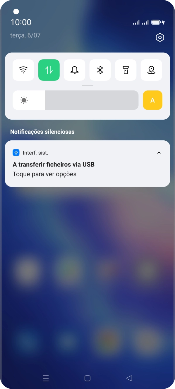 Prima Toque para ver opções.