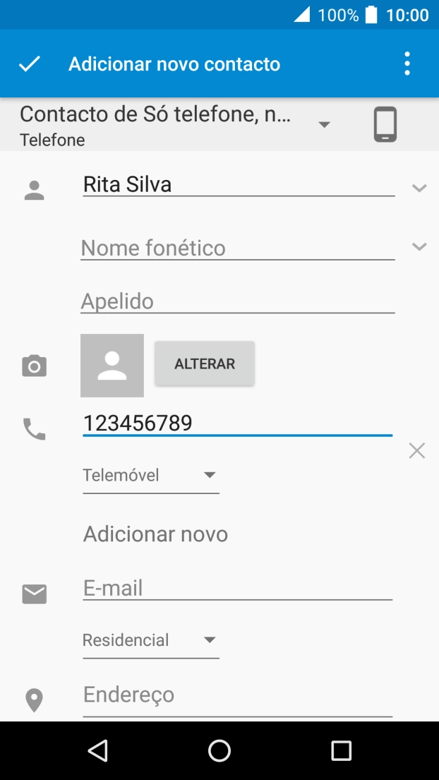 Prima a lista suspensa de tipo de número.