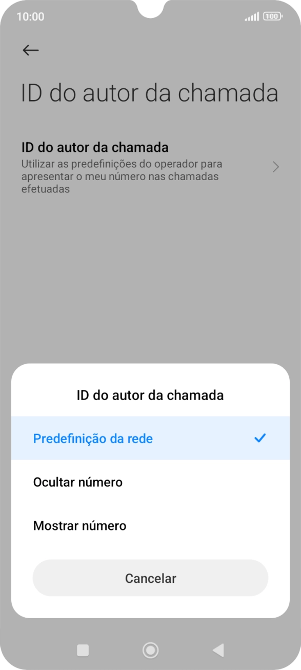 Prima Mostrar número para ativar a visualização do seu número.
