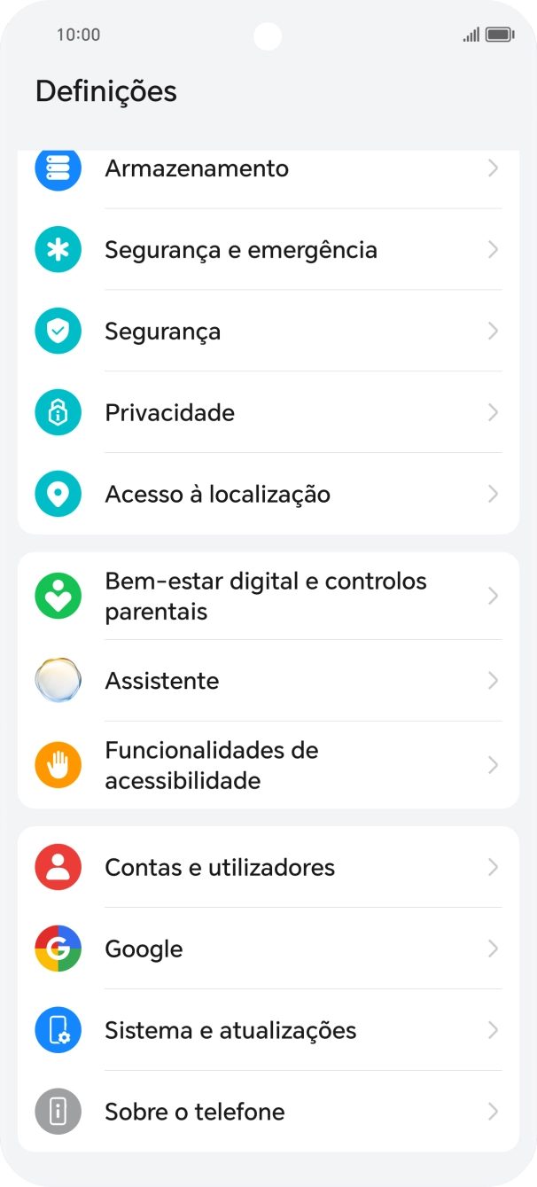 Prima Sobre o telefone.