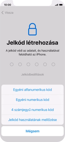 A képernyőzár használatának bekapcsolásához kövesd a képernyőn megjelenő utasításokat, vagy válaszd a Jelkód használatának mellőzése lehetőséget.