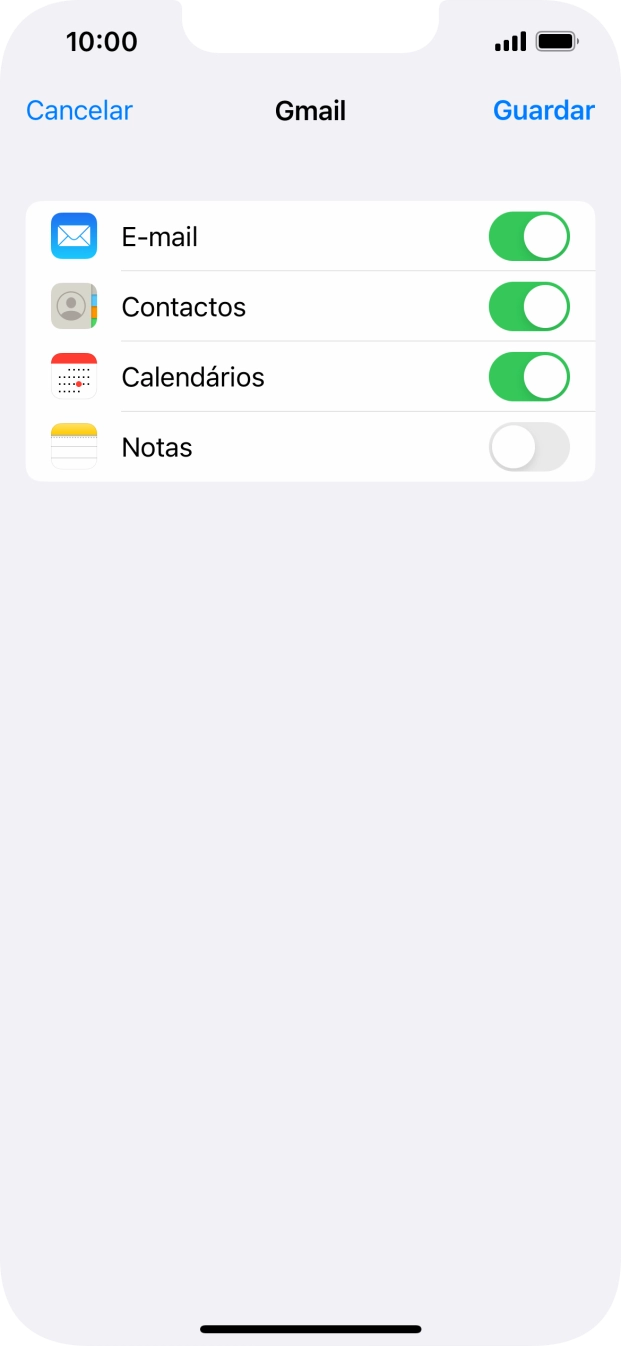 Se o ecrã mostrar esta imagem, a sua conta foi identificada e configurada automaticamente. Siga as indicações no ecrã para introduzir informações adicionais e concluir a configuração.