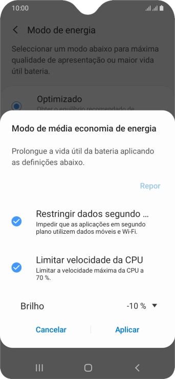 Prima Aplicar para ativar a função.