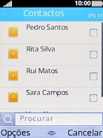 Escolha o contacto pretendido.