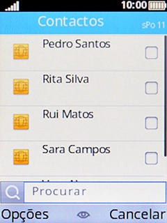Escolha o contacto pretendido.