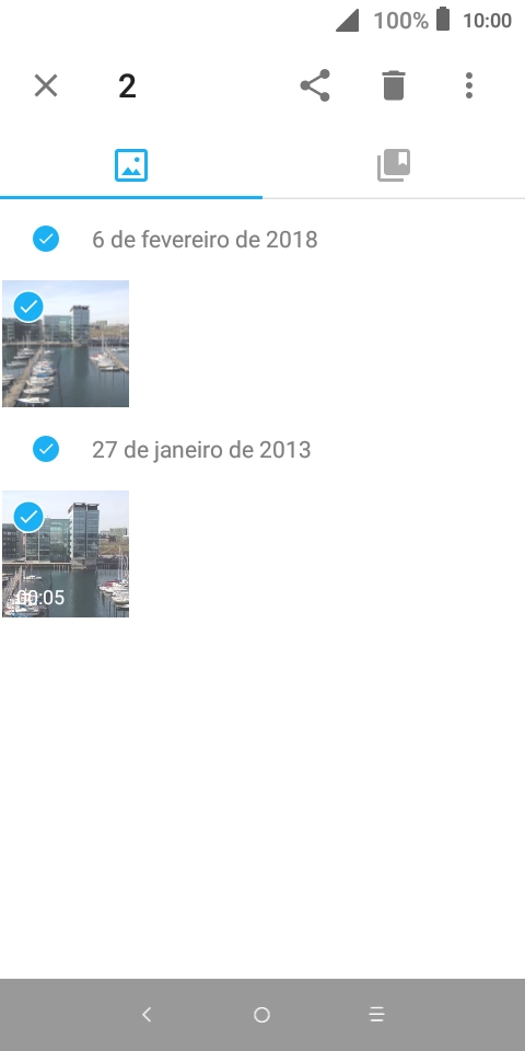 Prima o ícone para partilhar.