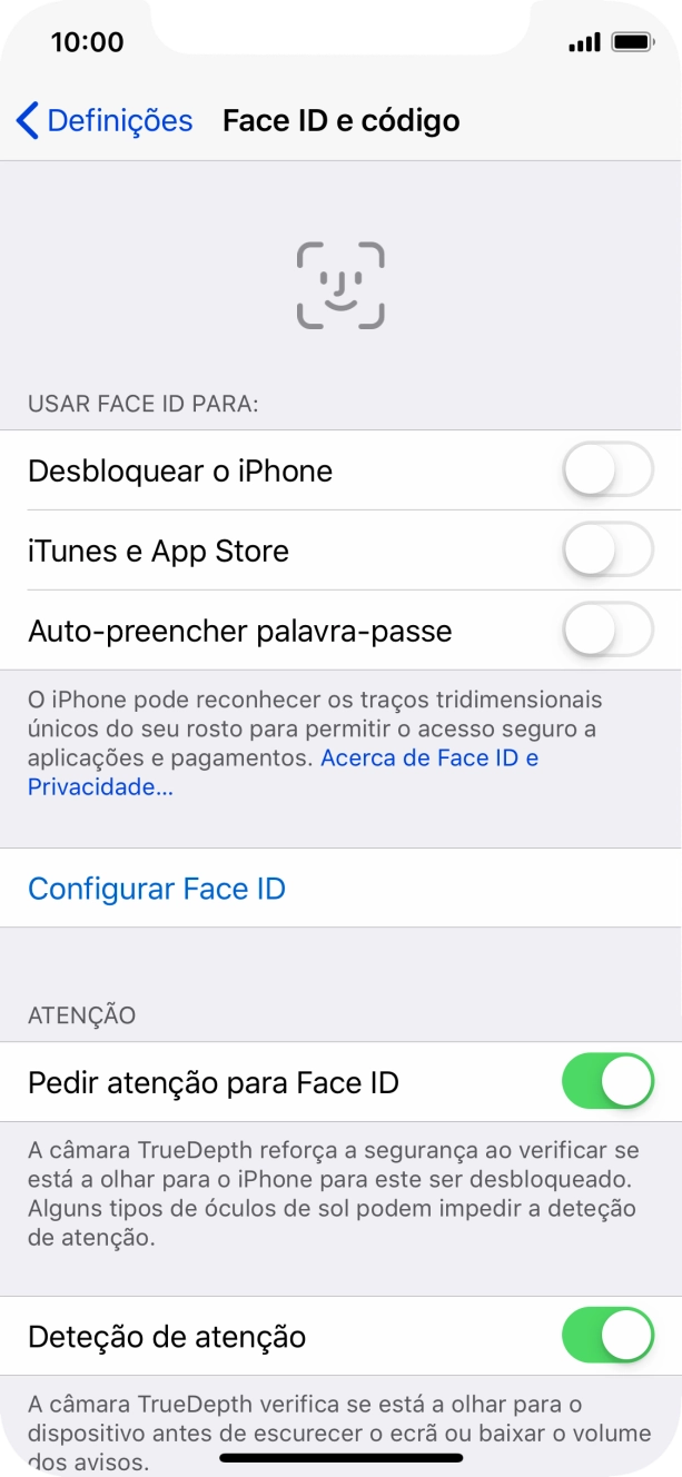 Prima Configurar Face ID.