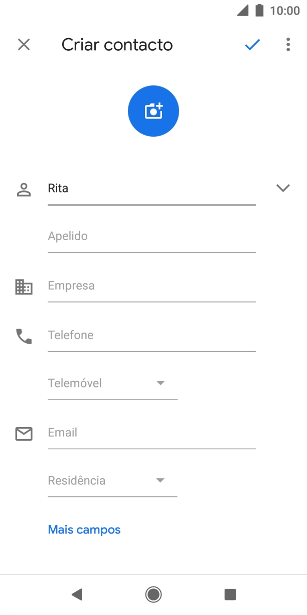 Prima Apelido, e introduza o apelido pretendido.
