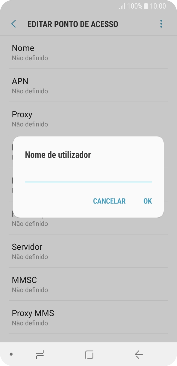 Introduza vodafone e prima OK.