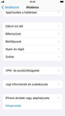 Válaszd az „iPhone átvitele vagy alaphelyzete” lehetőséget.