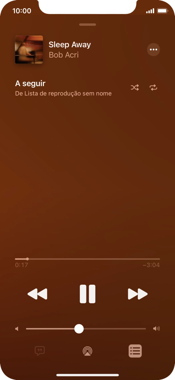 Prima o ícone de reprodução aleatória para ativar ou desativar a função.