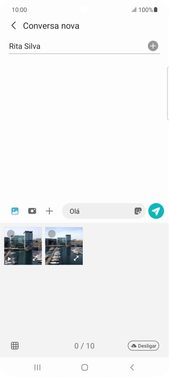 Prima o ícone de galeria e vá até à pasta pretendida.
