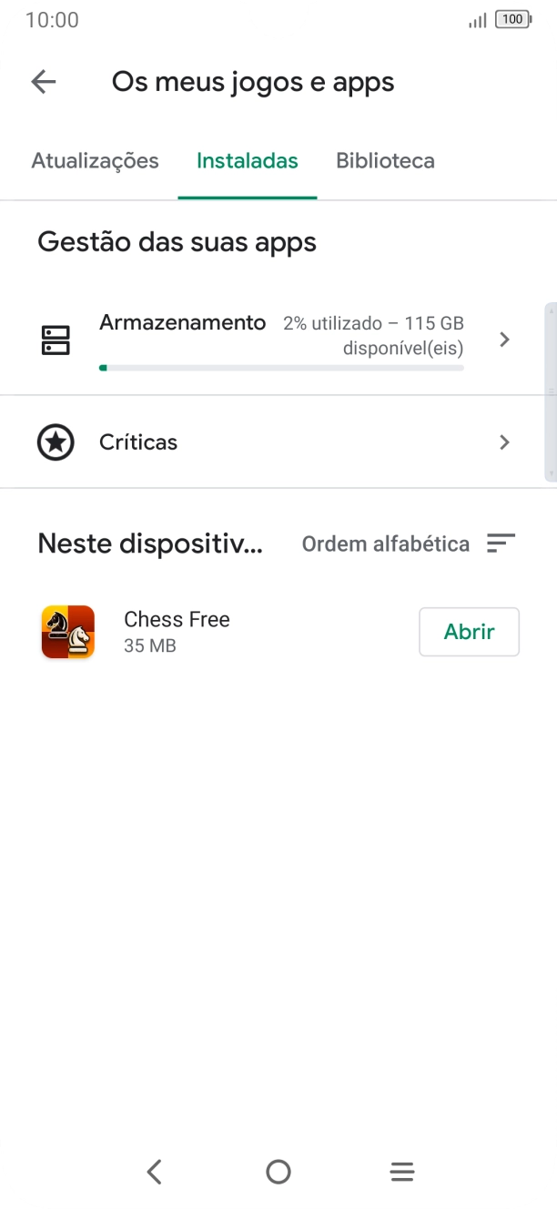 Prima a app pretendida.