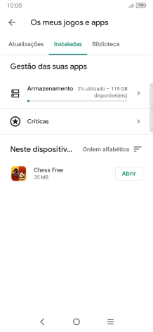 Prima a app pretendida.